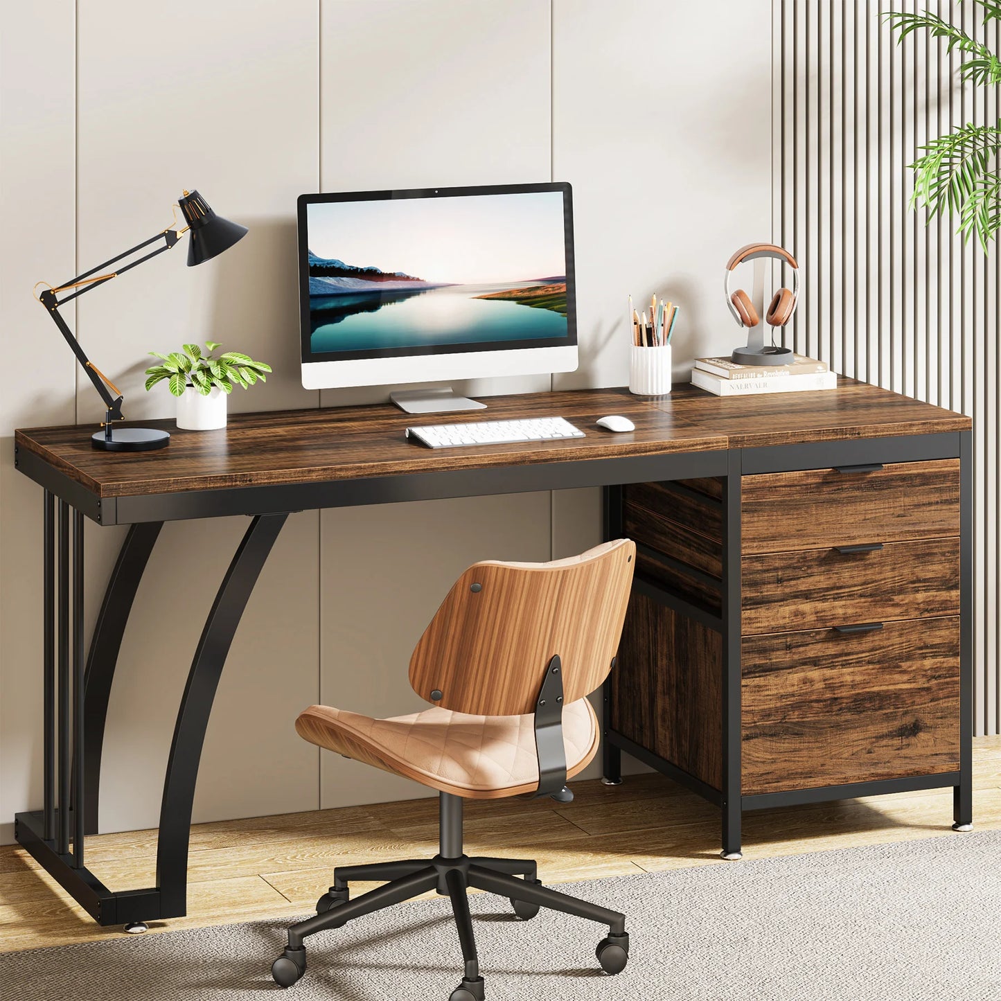 Built In Reversible Storage Desk That Keeps Your Space Clean Calm & Focused