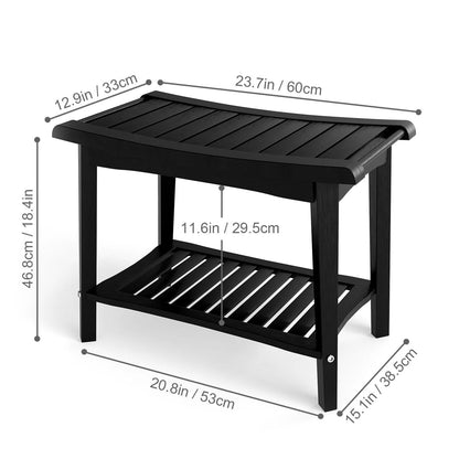 Waterproof Wooden Shower Bench Offers Comfort and Convenient Storage