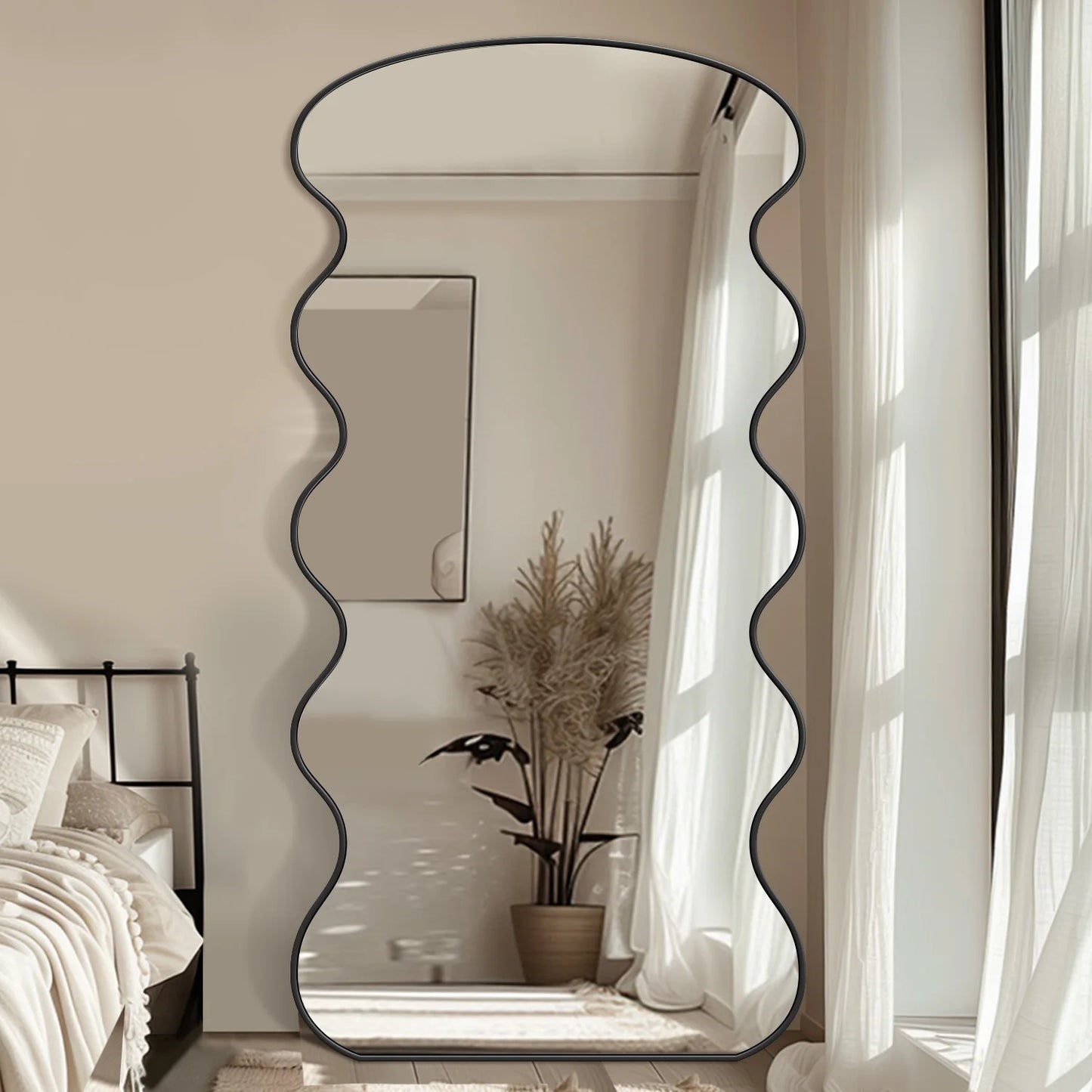 Wavy Full-Length Mirror Adds Light, Depth & Style