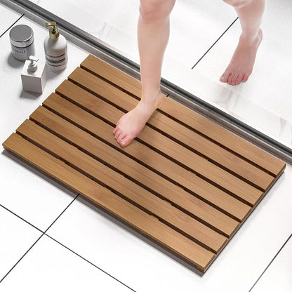 Waterproof Wooden Bamboo Shower Mat