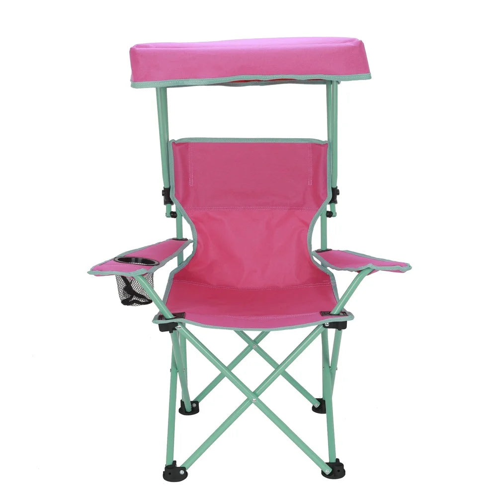A sturdy, portable kids’ camp chair with a safety lock, cup holder and adjustable sunshade that keeps little ones comfortable and protected outdoors