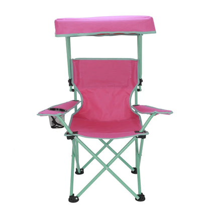 A sturdy, portable kids’ camp chair with a safety lock, cup holder and adjustable sunshade that keeps little ones comfortable and protected outdoors