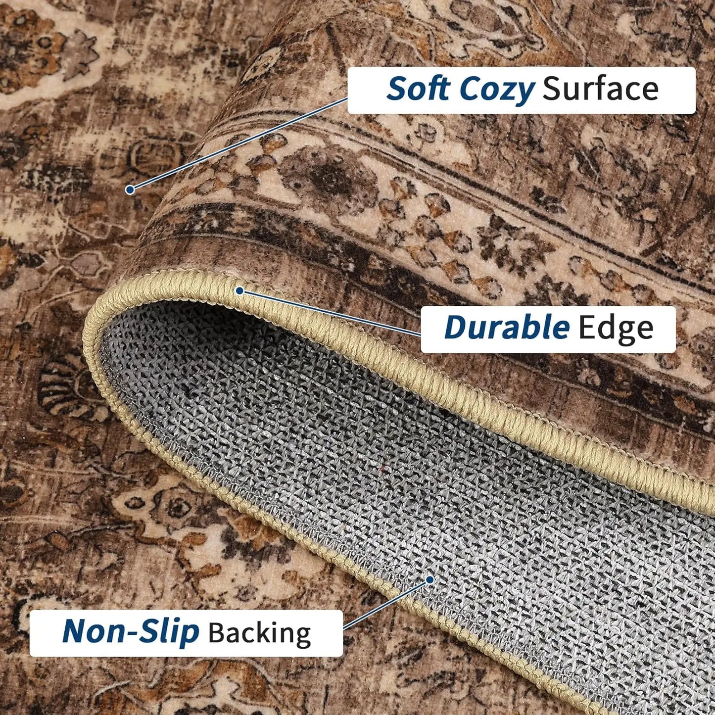 Elegant Easy Care Machine Washable Area Rug