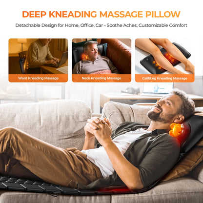 Shiatsu Massage Mat with Heat Melts Stress & Relaxes Your Entire Body