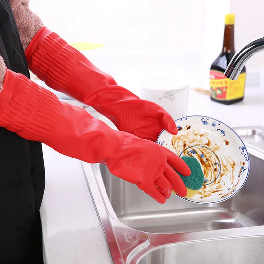 1Pair Lengthened Dishwashing Gloves