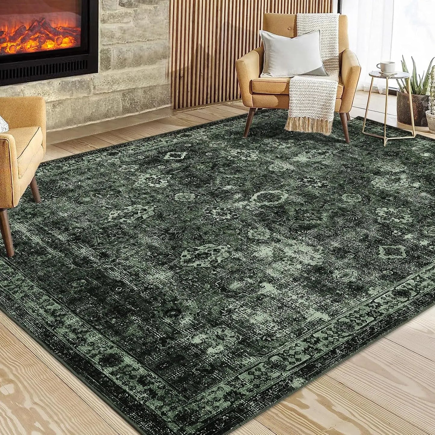 Elegant Easy Care Machine Washable Area Rug