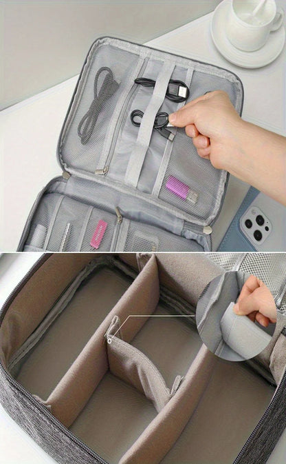 Travel Cable Organizer Case for USB Cables, Chargers, Plugs & Accessories