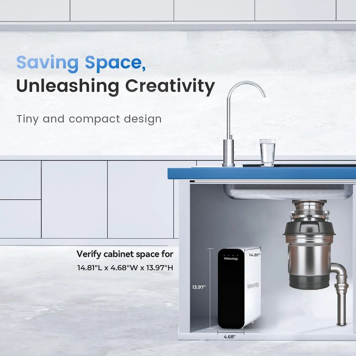 Under Sink Ultra-Filtration Water System, 3-Stage Tankless Water Filtration with Faucet