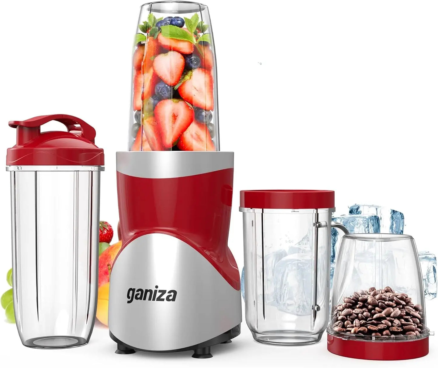 900W Smoothie Blender, 15-Piece Combo with Portable Cups, BPA-Free