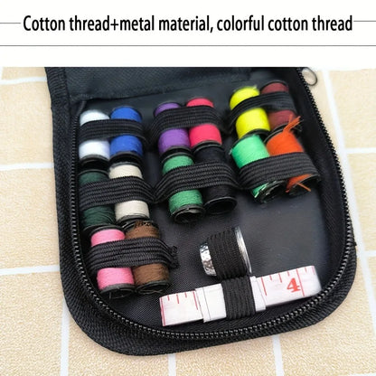 Travel‑ready sewing kit packed with essential repair tools