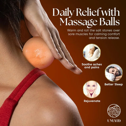 Natural Himalayan Salt Lamp Bowl with Massage Stones - Soothing Ambient LIght