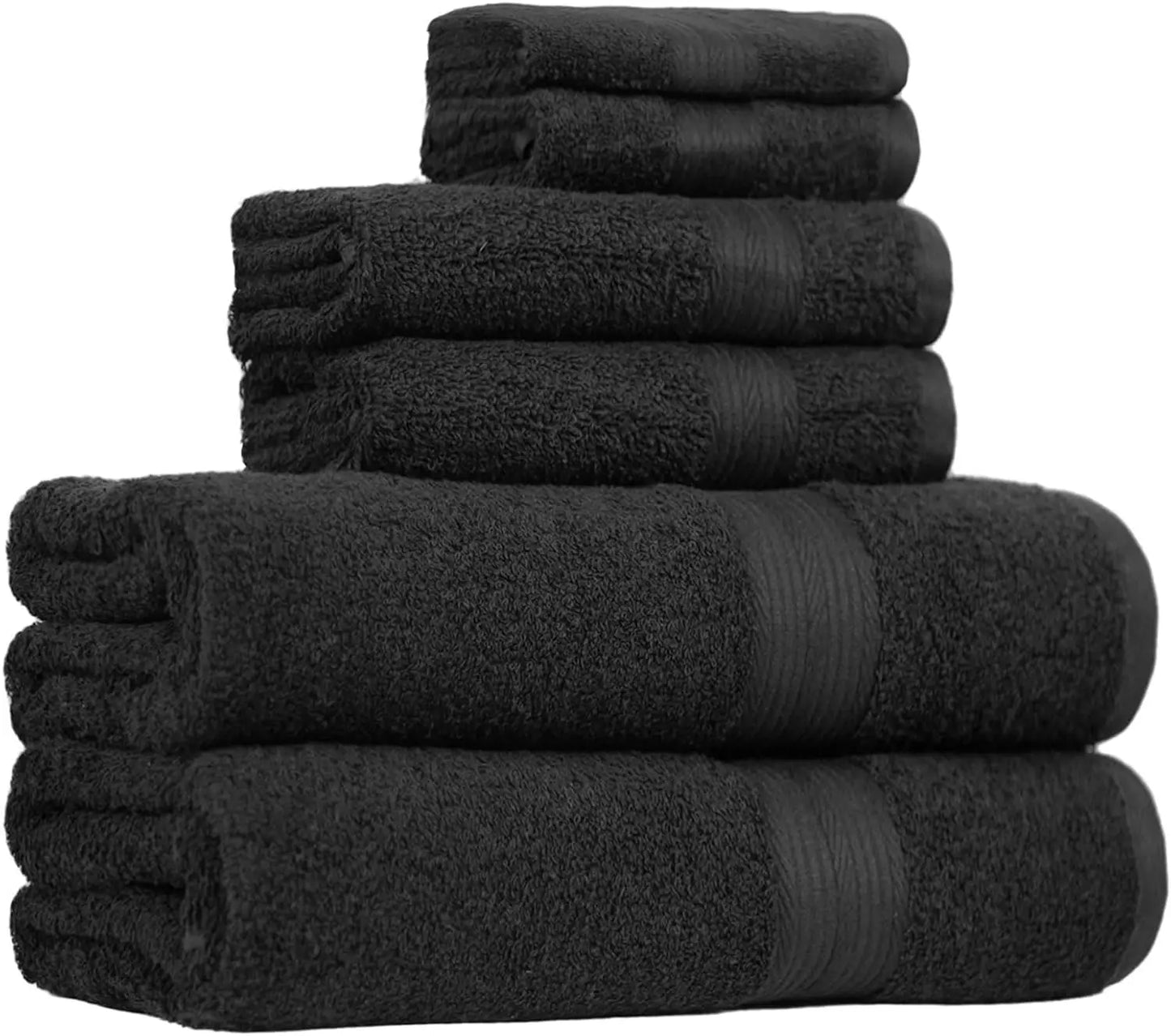 Over-Sized 100% Cotton Soft Absorbent Bath Towels - 2 Bath 2 Hand 2 Washcloths  Set