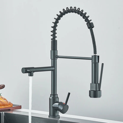 Pull Down Dual Spout Faucet Enhances Convenience, Style & Functionality