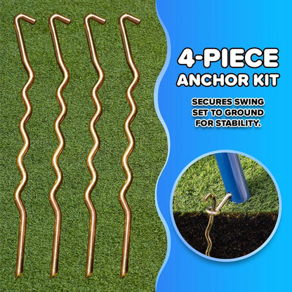 Outdoor Kids Swing Set with LED Swings, Saucer Swing & 5ft Slide - Safe Metal Playset for Ages 3-8