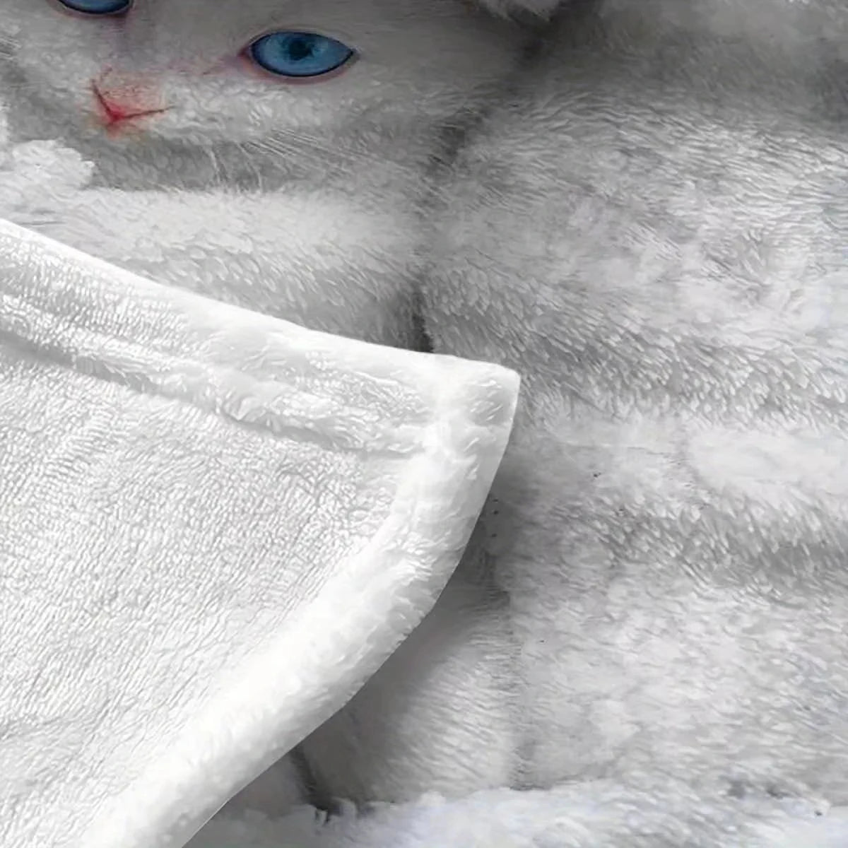 Cat Print Flannel Throw Blanket