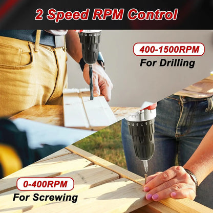 138 Pcs Tool Box Power Set with 12V Cordless Drill