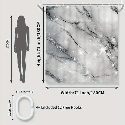 Starlight Bathroom Four-piece Set -  Waterproof Shower Curtain,