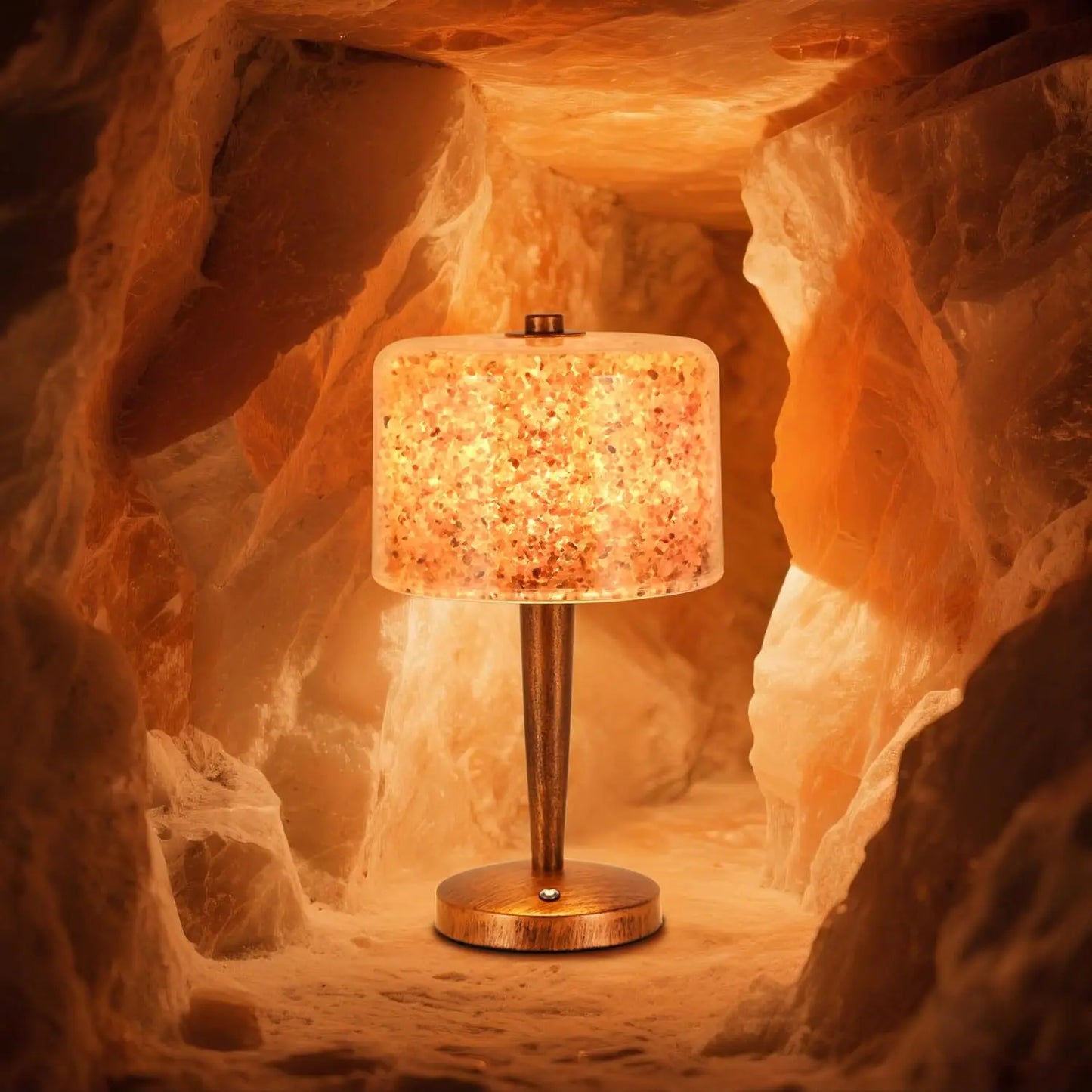 Touch Dimmer Himalayan Salt Rock Lamp with USB