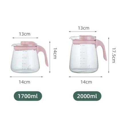 Easy Pouring & Generously Sized Glass Kettle, High Temperature Resistance
