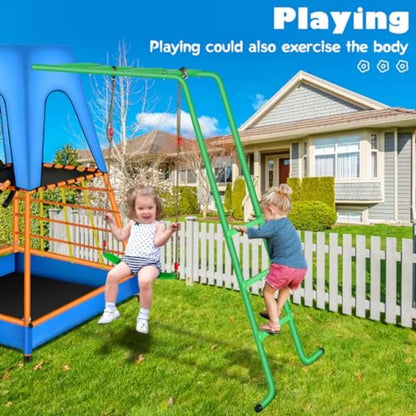Outdoor Play Equipment with Swings, Slide, Climbing Ladder & Ball Pit