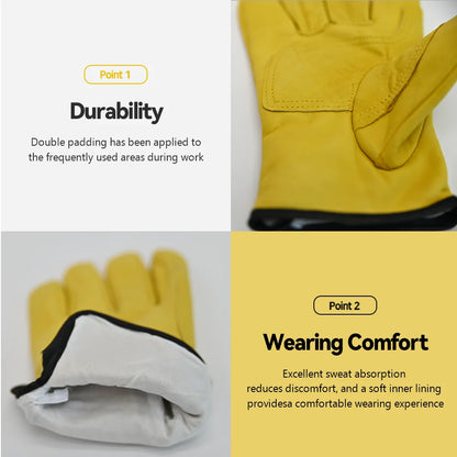 100% Sheepskin Safety Gloves, Wear-resistant
