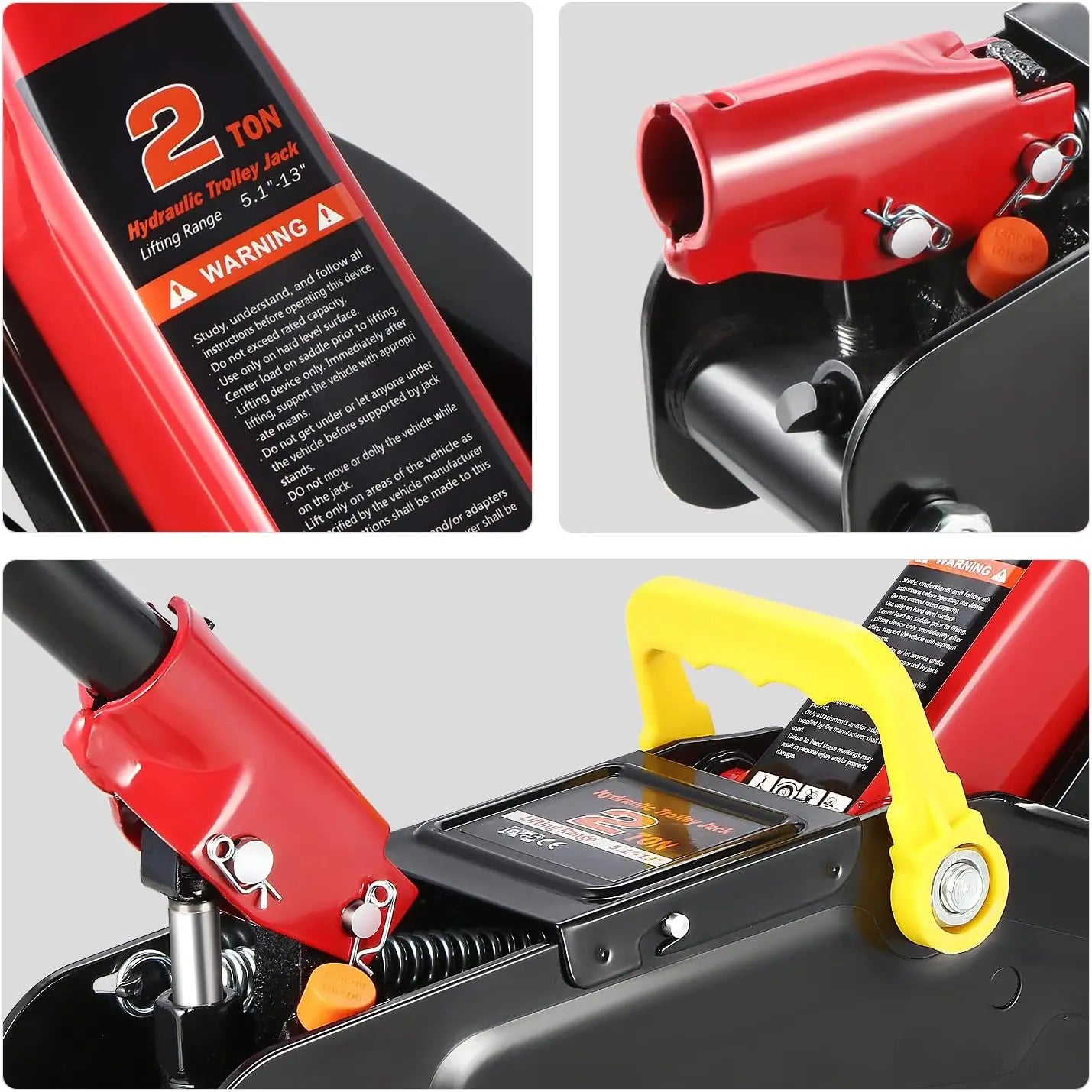 Low Profile Hydraulic Trolley Service/Floor Jack Combo with 2 Ratchet Jack Stands, 2 Ton (4000 lbs) Capacity