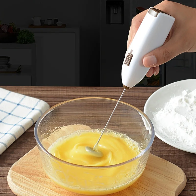 Compact Handheld Frother Whips Creamy Foam & Blends Drinks In Seconds