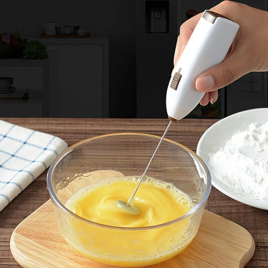 Compact Handheld Frother Whips Creamy Foam & Blends Drinks In Seconds