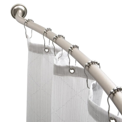 Adjustable curved shower rod that adds extra space