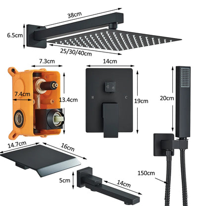 Waterfall Shower System, Faucet Set with Tub Spout