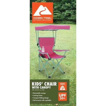 A sturdy, portable kids’ camp chair with a safety lock, cup holder and adjustable sunshade that keeps little ones comfortable and protected outdoors