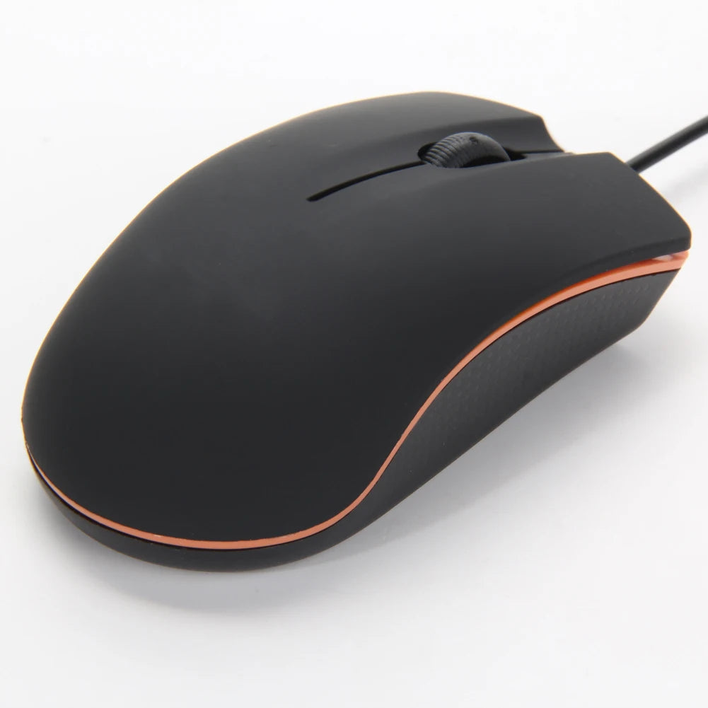 A 3 Button Sleek Easy-to-Use USB Wired Optical Mouse Delivers Smooth Control