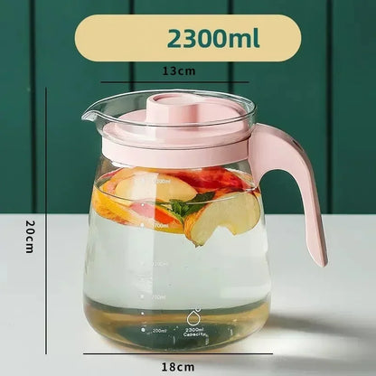 Easy Pouring & Generously Sized Glass Kettle, High Temperature Resistance