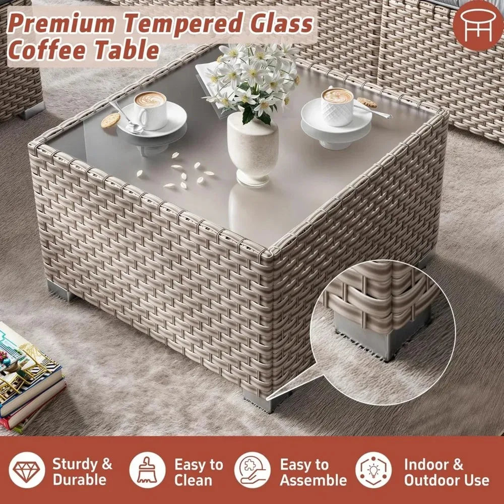 Sectional Wicker Patio Furniture Set