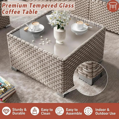 Sectional Wicker Patio Furniture Set