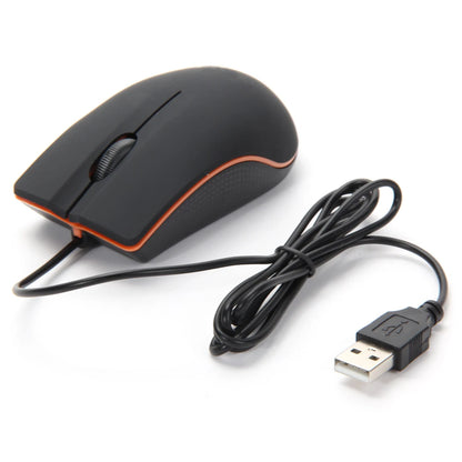 A 3 Button Sleek Easy-to-Use USB Wired Optical Mouse Delivers Smooth Control