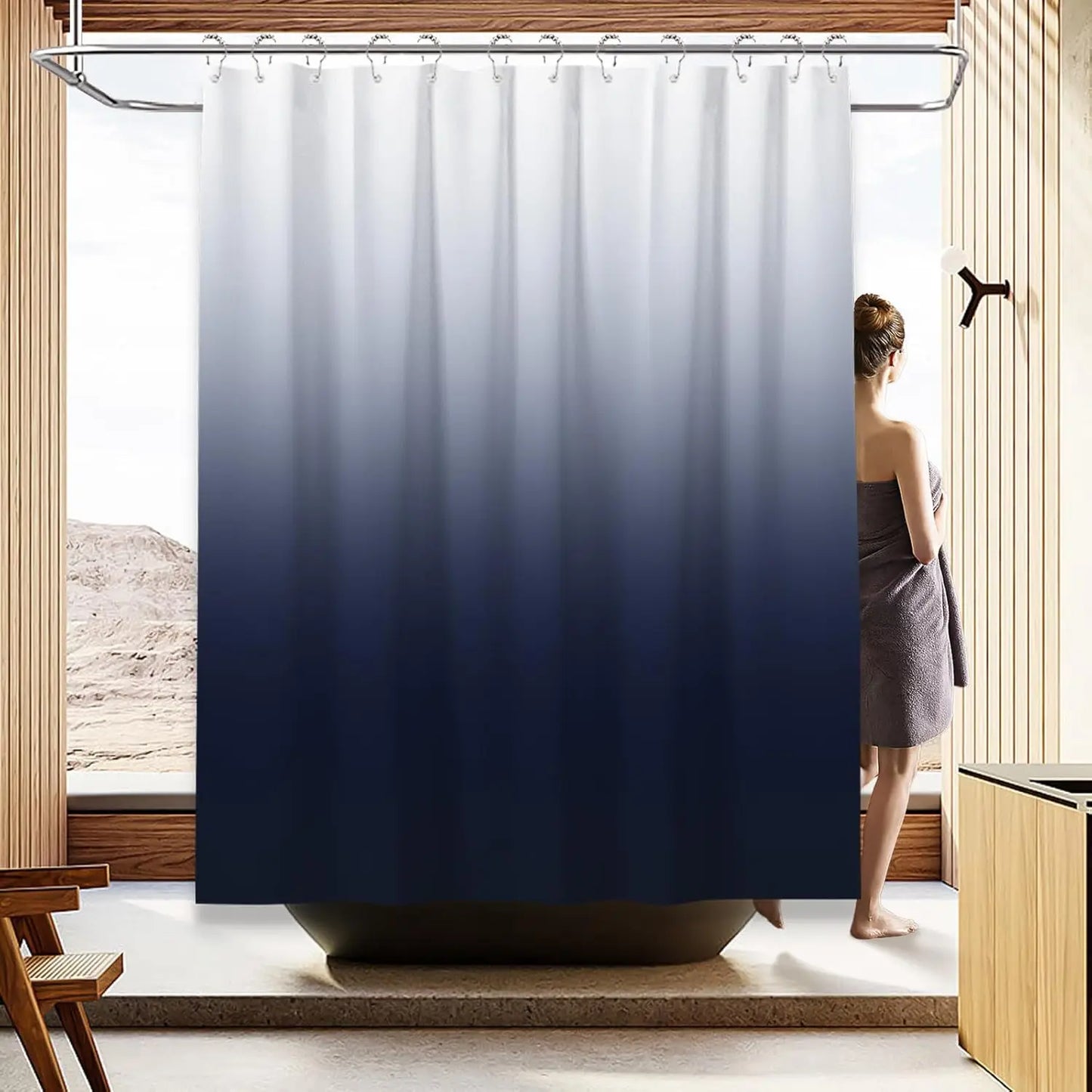 Navy Bathroom Set Adds Style, Comfort & Cohesive Decor
