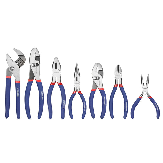 7-piece  Pliers Set with Groove Joint, Long Nose, Slip Joint, Linesman and Diagonal Pliers
