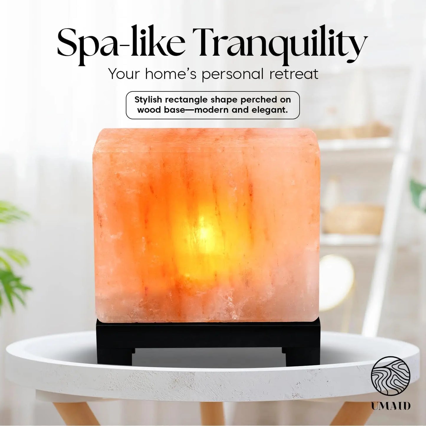 Natural Himalayan crystal salt lamp with a soothing, warm glow
