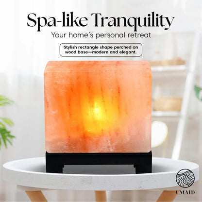 Natural Himalayan crystal salt lamp with a soothing, warm glow