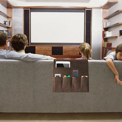 Couch Arm Caddy Stores Remotes & Essentials Within Reach