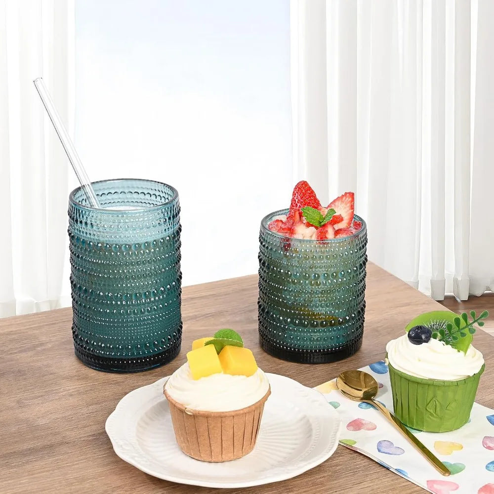 Timeless Blue Textured Glassware Set