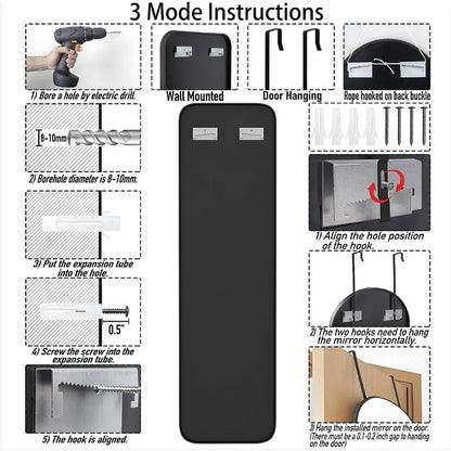 Space Saving Hanging Door Mirror