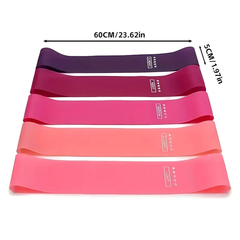 Five Piece Resistance Band Set Builds Strength Anywhere Home or Travel
