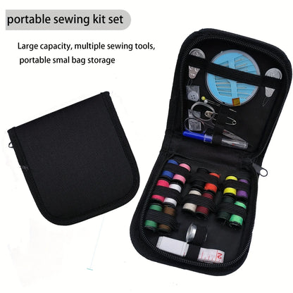 Travel‑ready sewing kit packed with essential repair tools
