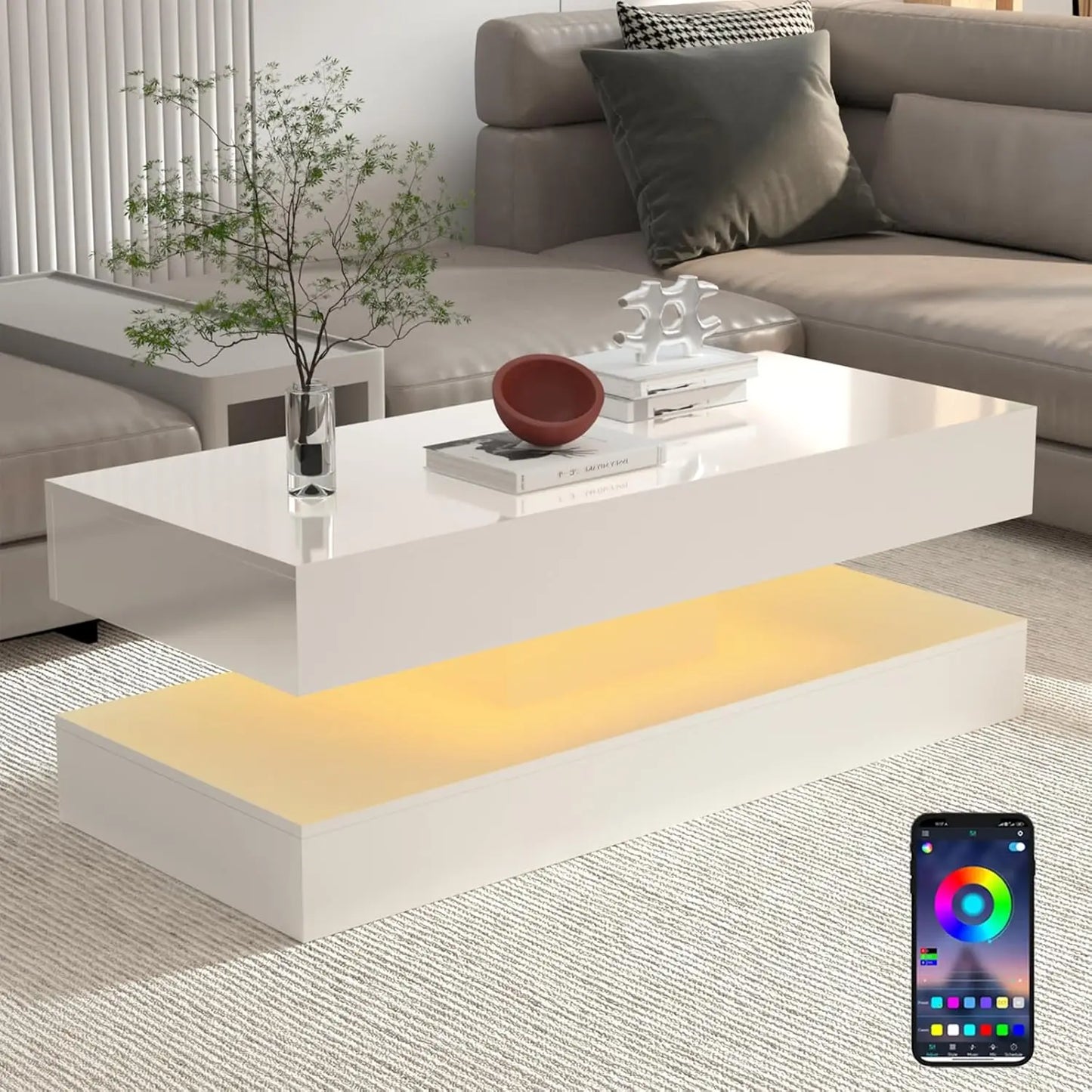 LED‑Lit Hidden Storage Modern Coffee Table that Transforms Your Living Room