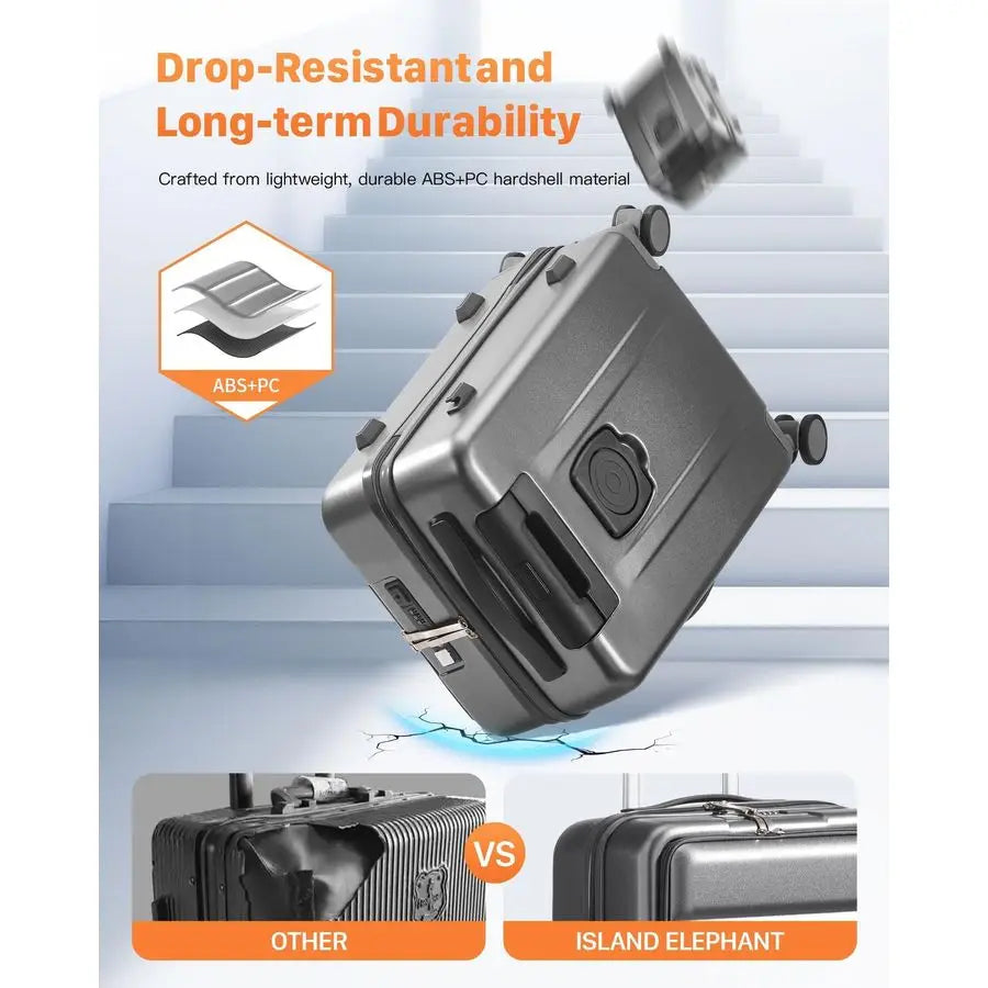 Streamline Hardshell Design Protects Your Belongings Front Pocket for Easy Access to Your Technology with Cup Holder, Charging Port