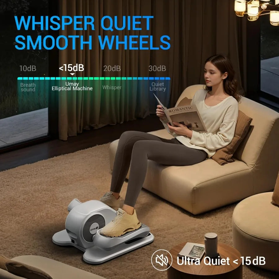 Under Desk Elliptical Machine Supporting Gentle, Low-Impact Leg Movement