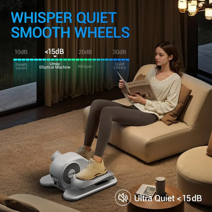 Under Desk Elliptical Machine Supporting Gentle, Low-Impact Leg Movement