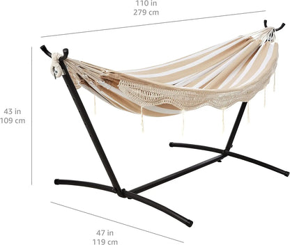Relaxation Double Hammock Set with Steel Stand